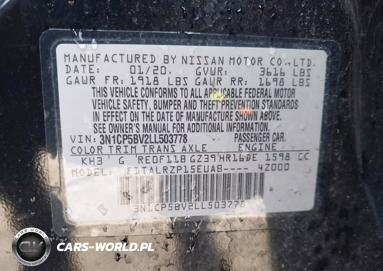 2020 Nissan Kicks S Xtronic Cvt VIN:3N1CP5BV2LL503778 - 9