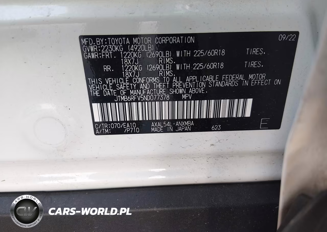2022 Toyota Rav4 Hybrid Xle Premium VIN:JTMB6RFV5ND077378 - 9