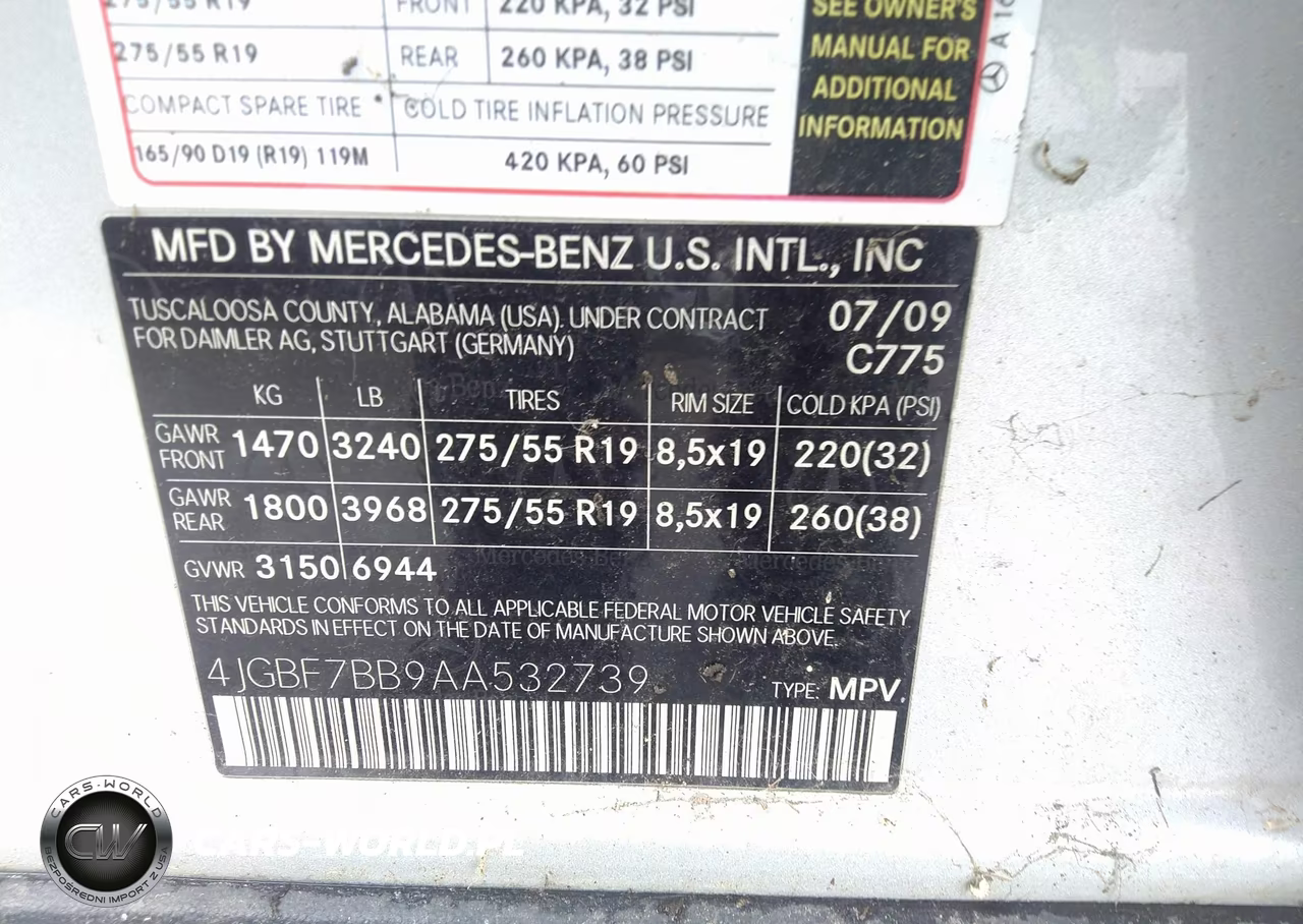 2010 Mercedes-Benz Gl 450 4Matic VIN:4JGBF7BB9AA532739 - 9