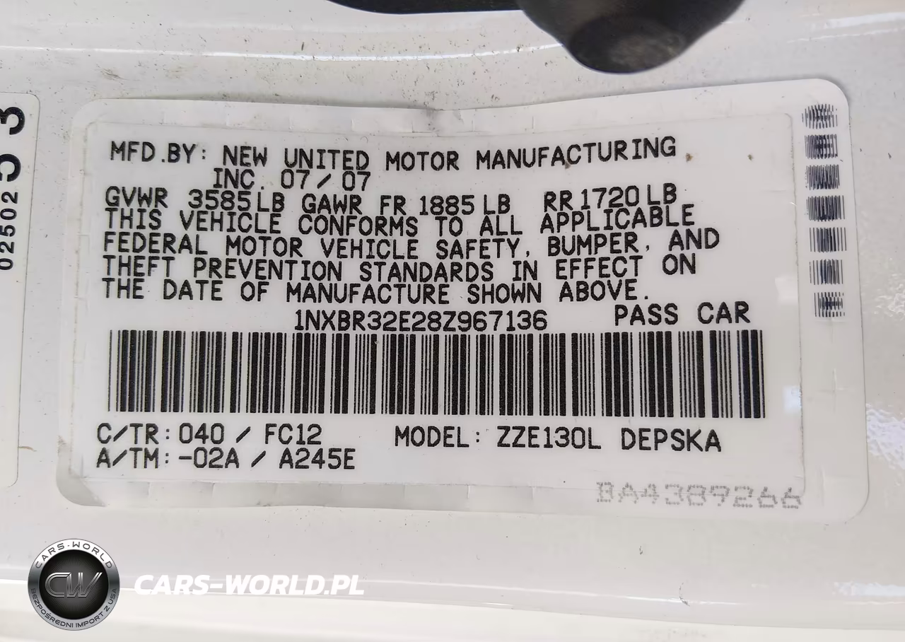 2008 Toyota Corolla S VIN:1NXBR32E28Z967136 - 9