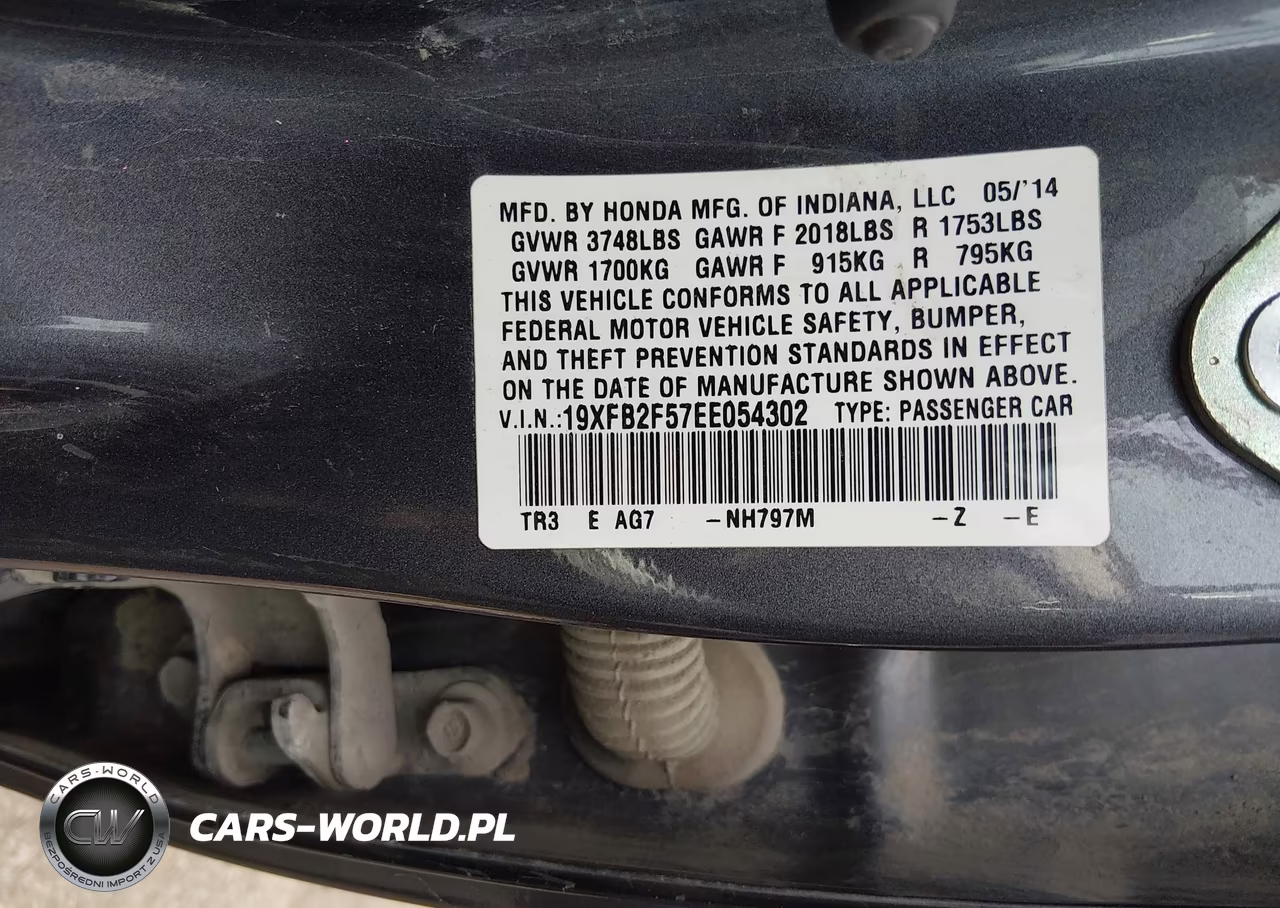 2014 Honda Civic Lx VIN:19XFB2F57EE054302 - 9