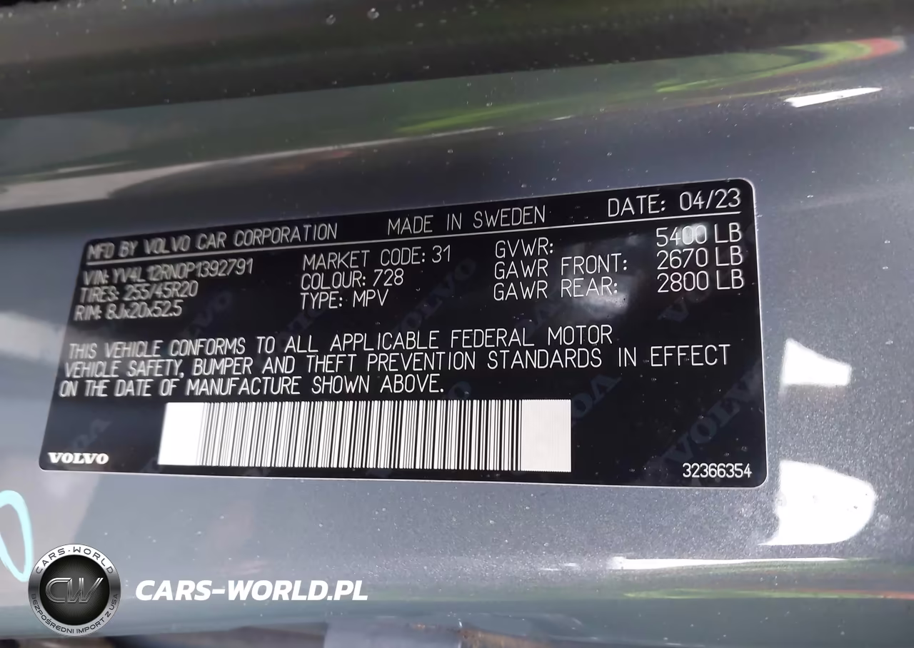 2023 Volvo Xc60 B5 Plus Bright Theme VIN:YV4L12RN0P1392791 - 9