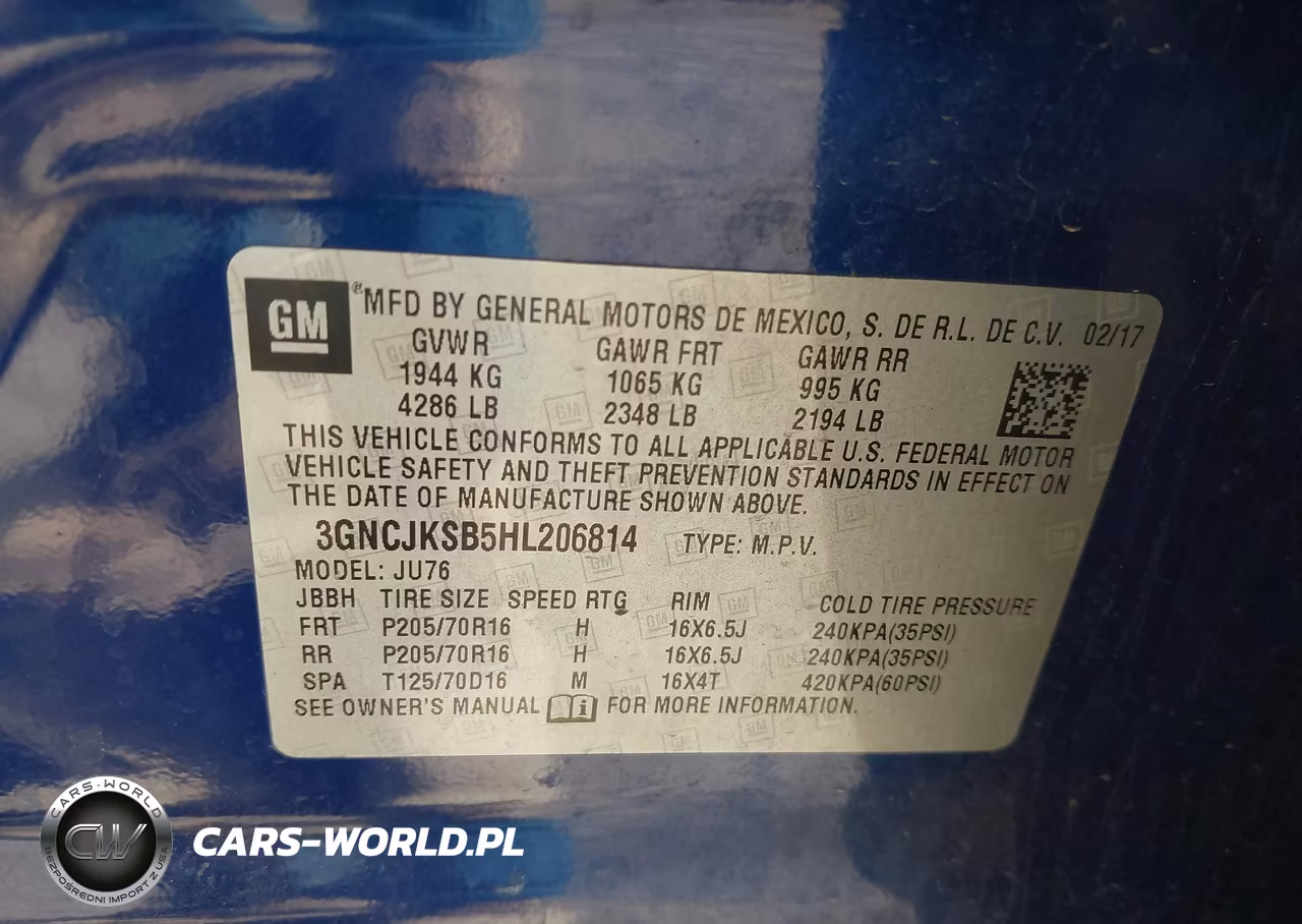 2017 Chevrolet Trax Ls VIN:3GNCJKSB5HL206814 - 9
