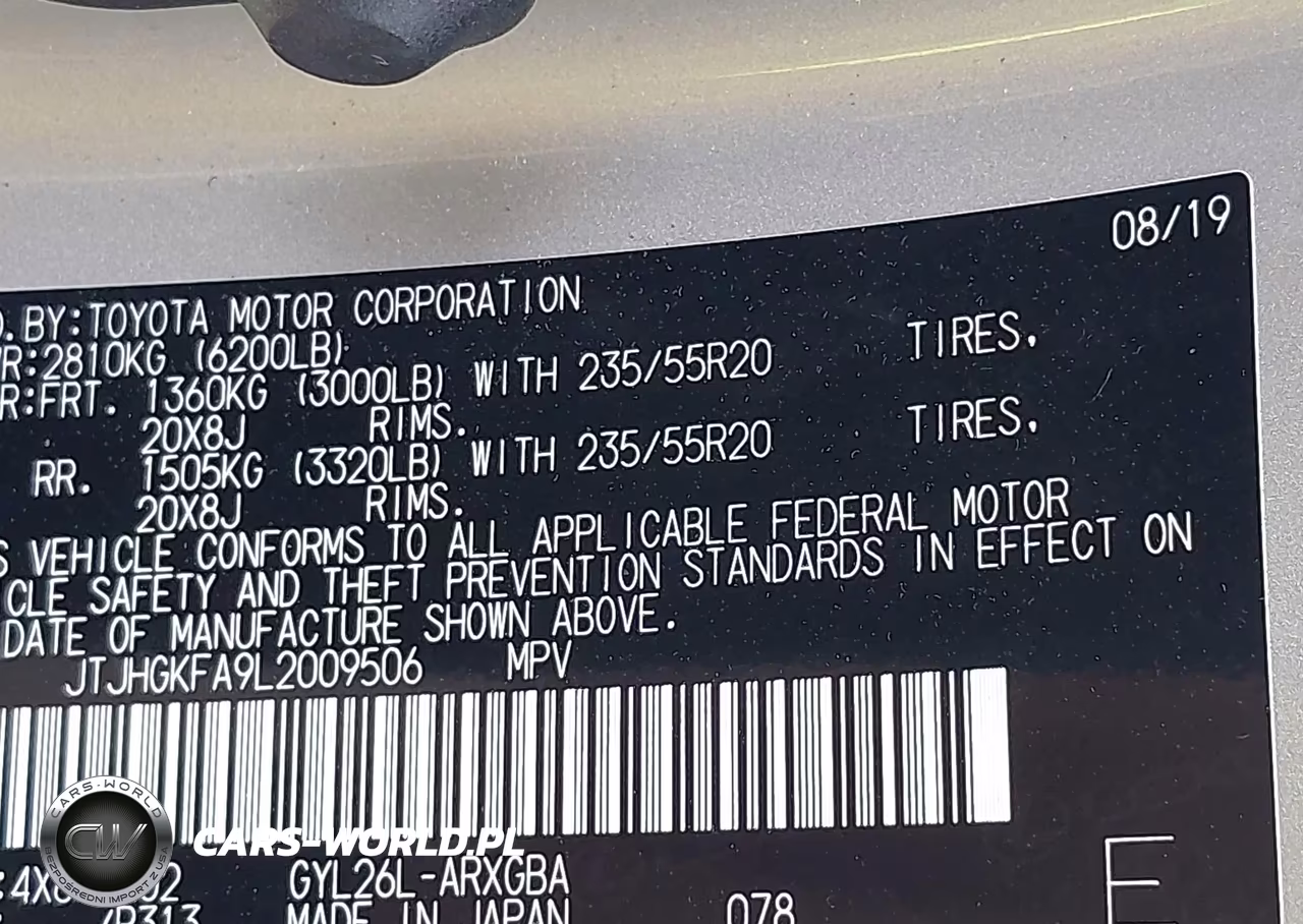 2020 Lexus Rx 450Hl VIN:JTJHGKFA9L2009506 - 9