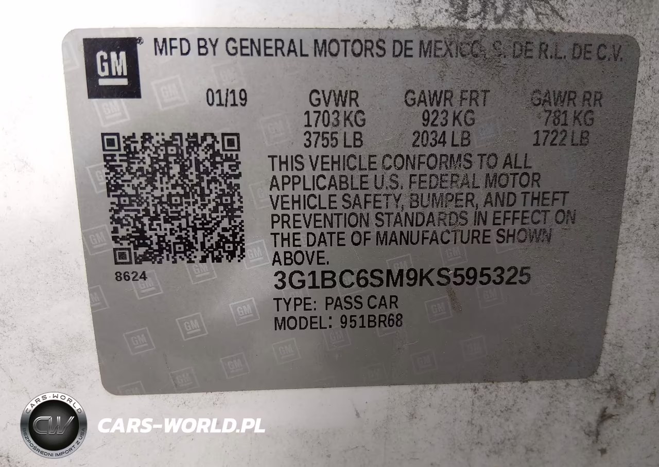 2019 Chevrolet Cruze Ls VIN:3G1BC6SM9KS595325 - 9