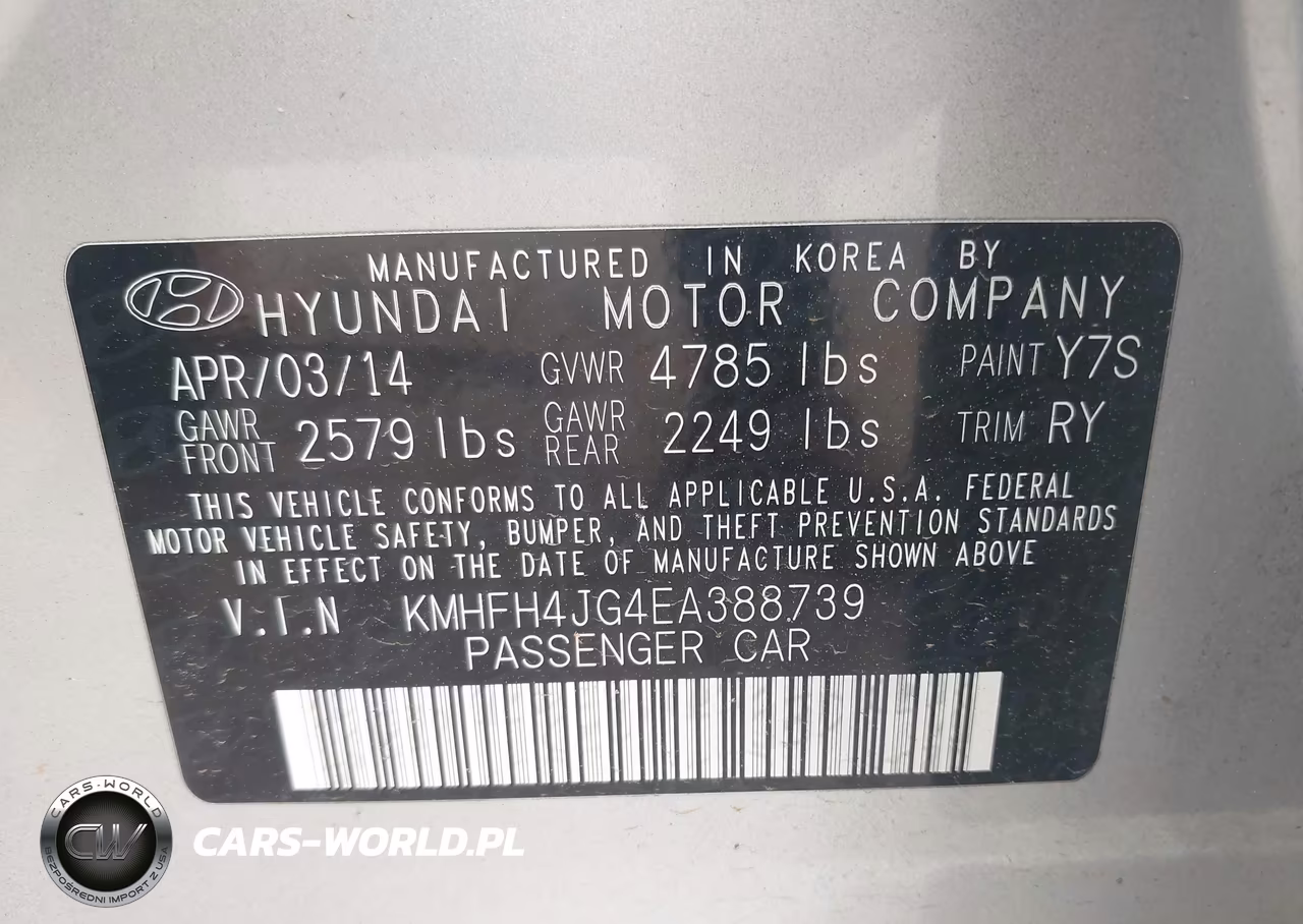 2014 Hyundai Azera Limited VIN:KMHFH4JG4EA388739 - 9