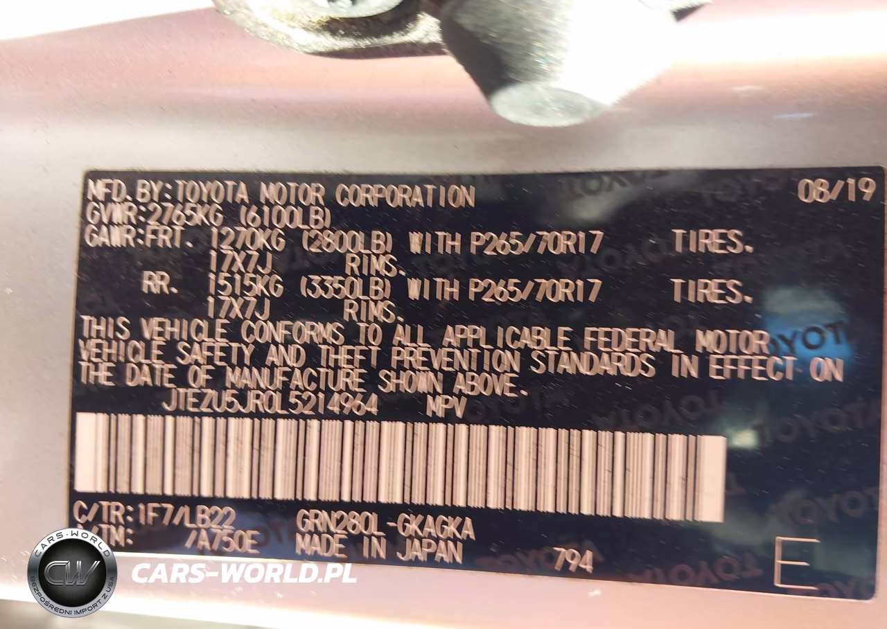 2020 Toyota 4Runner Sr5 Premium VIN:JTEZU5JR0L5214964 - 9