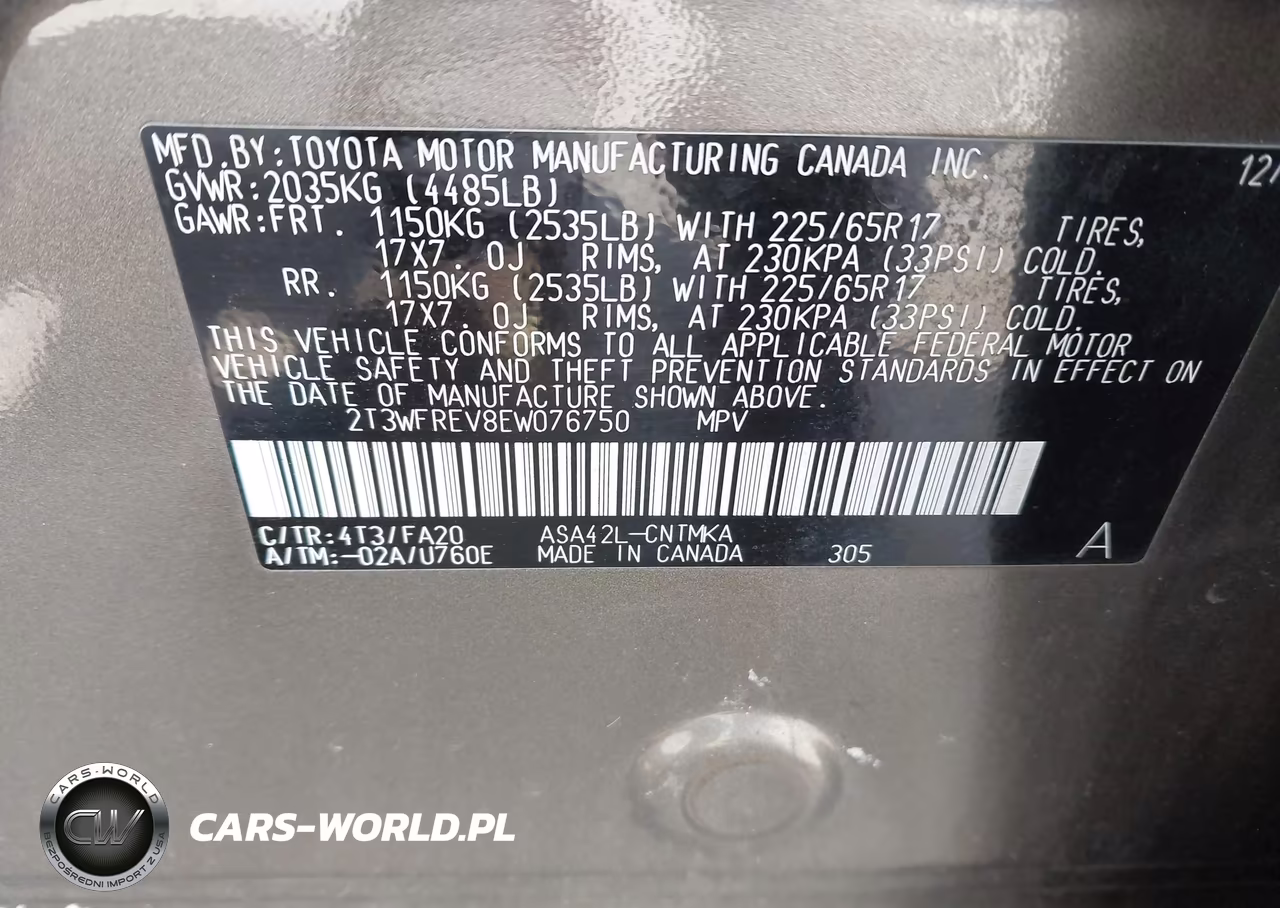 2014 Toyota Rav4 Xle VIN:2T3WFREV8EW076750 - 9