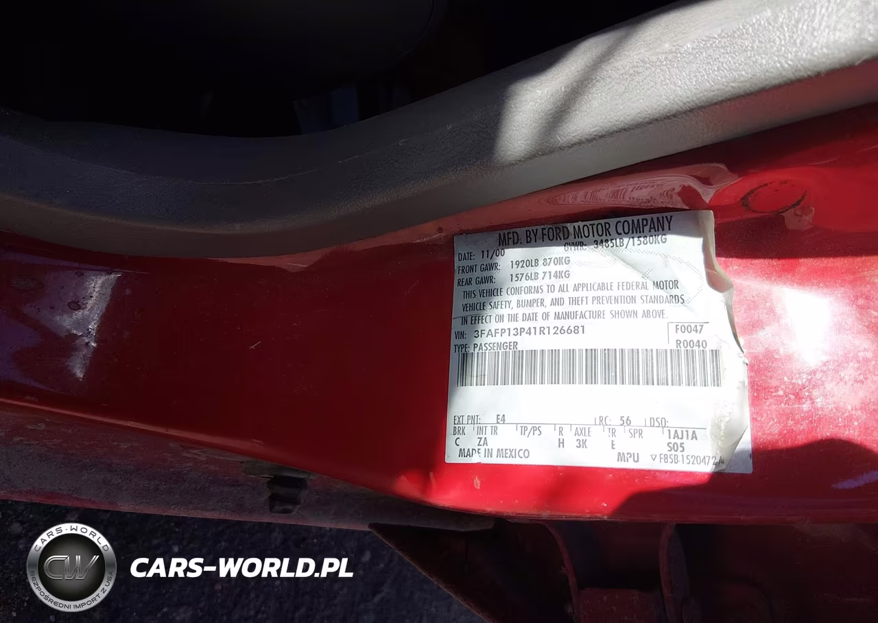 2001 Ford Escort VIN:3FAFP13P41R126681 - 9