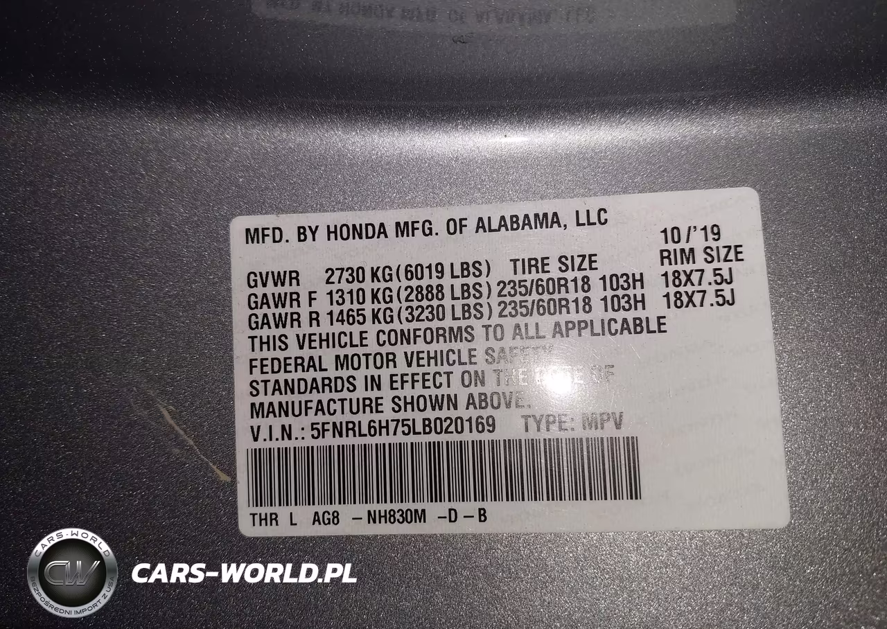 2020 Honda Odyssey Ex-L-Ex-L W-Navi Res VIN:5FNRL6H75LB020169 - 9