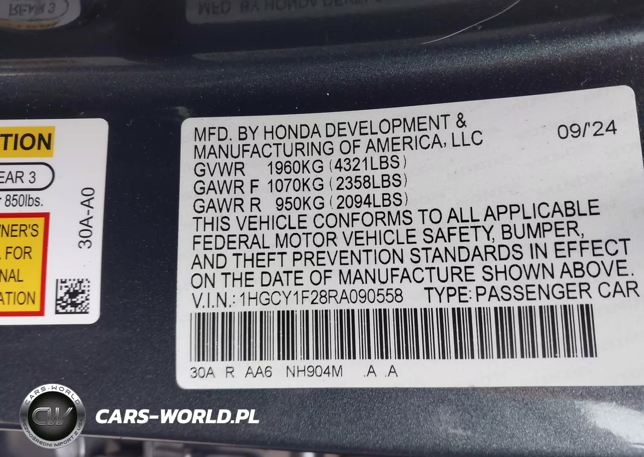2024 Honda Accord Lx VIN:1HGCY1F28RA090558 - 9