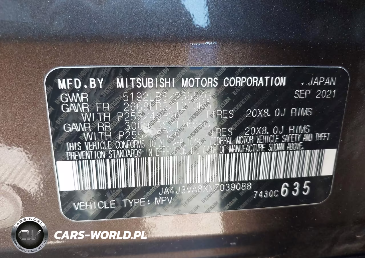 2022 Mitsubishi Outlander Sel 2.5 2Wd-Sel Special Edition 2Wd VIN:JA4J3VA8XNZ039088 - 9