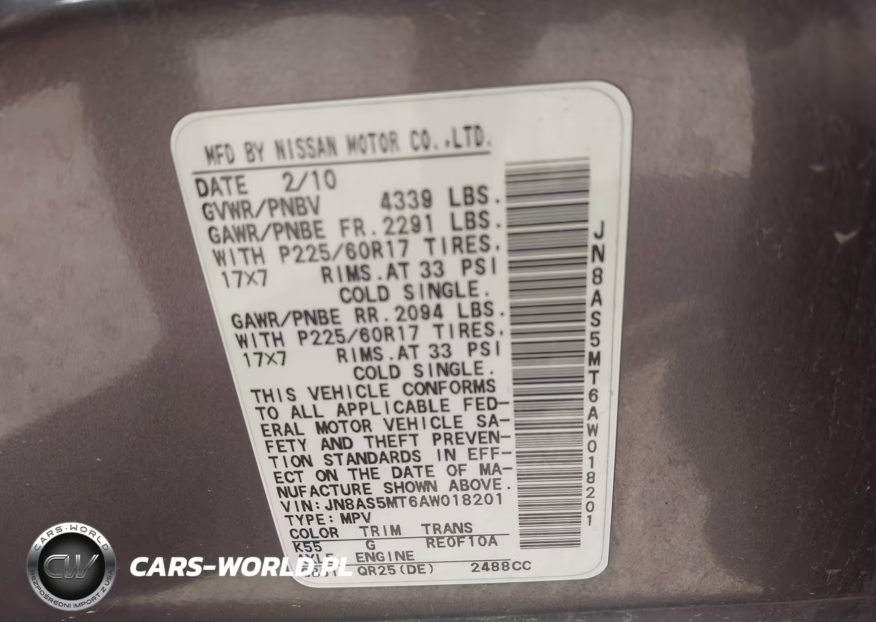 2010 Nissan Rogue Sl VIN:JN8AS5MT6AW018201 - 9