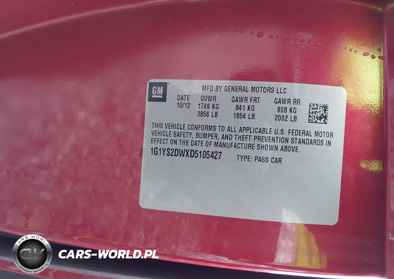 2013 Chevrolet Corvette Grand Sport VIN:1G1YS2DWXD5105427 - 9