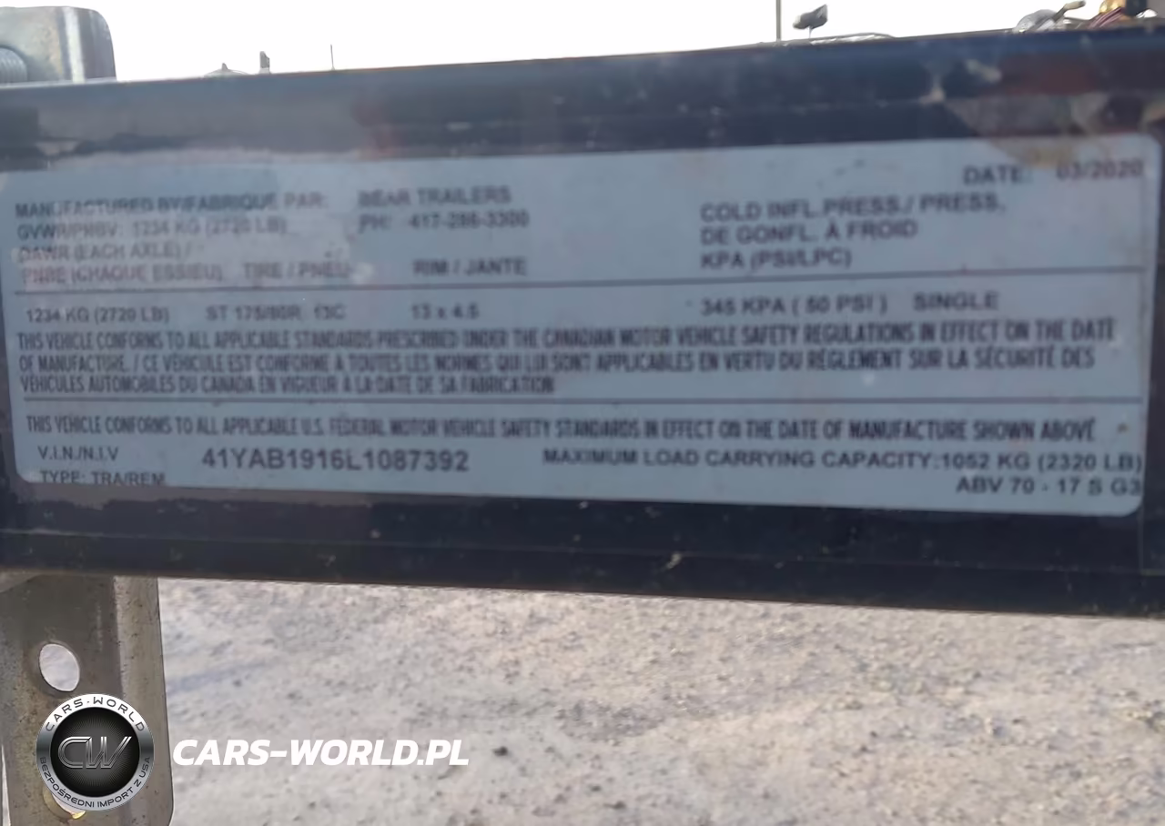 2020 Bear Trailers Mfg Inc Tlr VIN:GEN60018E020 - 9
