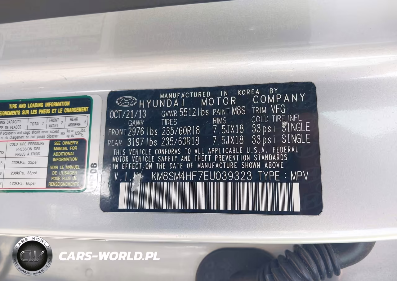 2014 Hyundai Santa Fe Gls VIN:KM8SM4HF7EU039323 - 9
