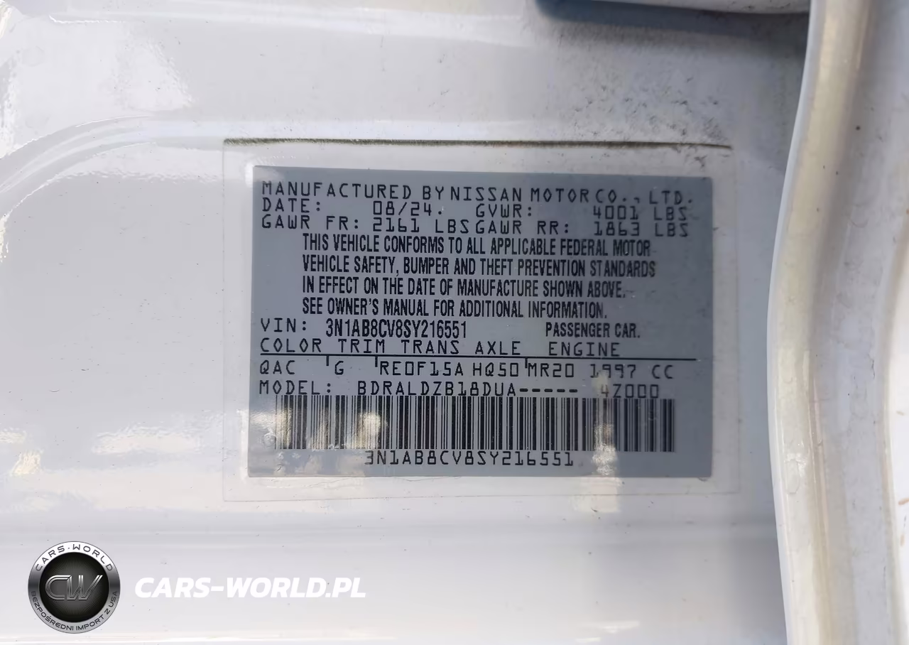 2025 Nissan Sentra Sv VIN:3N1AB8CV8SY216551 - 9