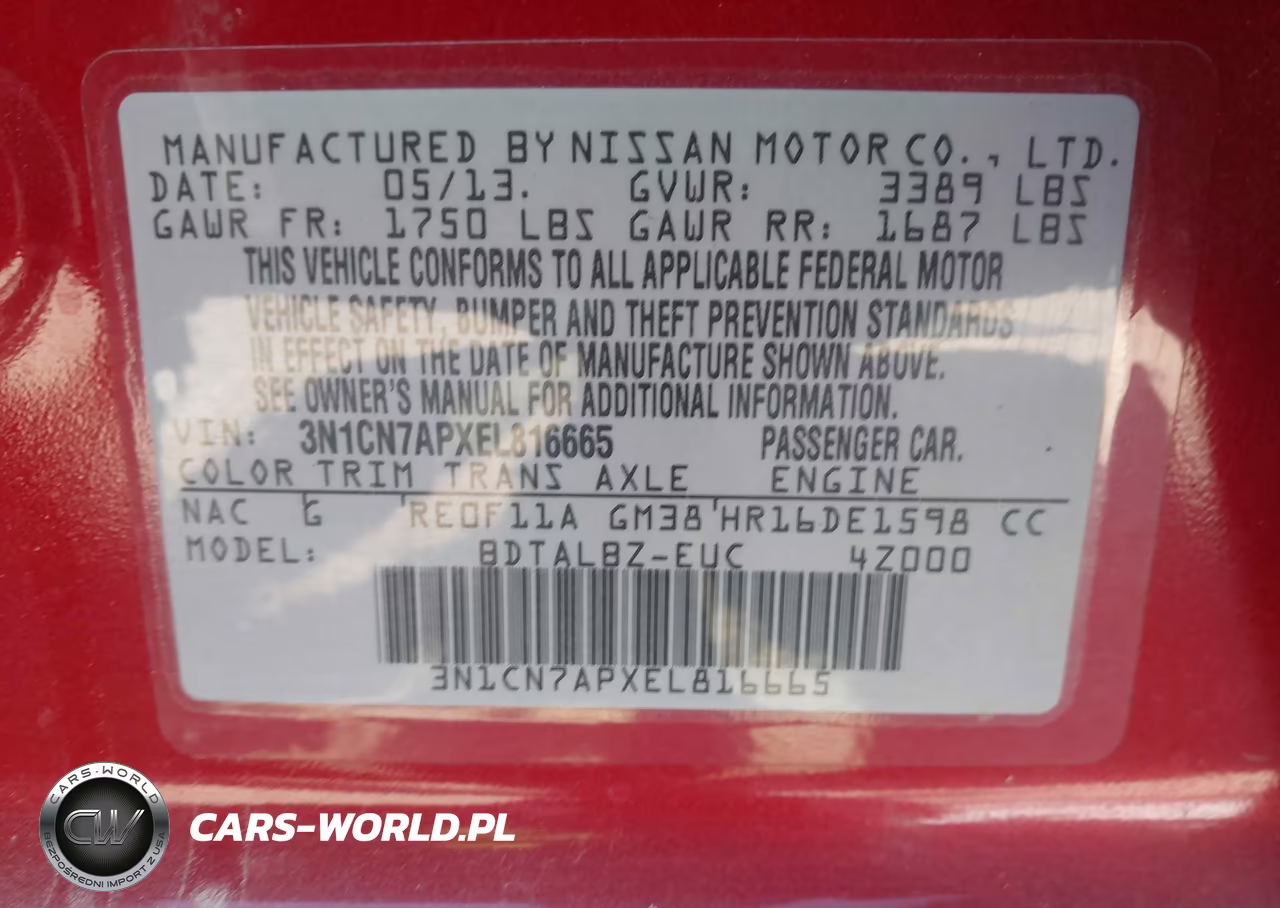 2014 Nissan Versa 1.6 Sv VIN:3N1CN7APXEL816665 - 9