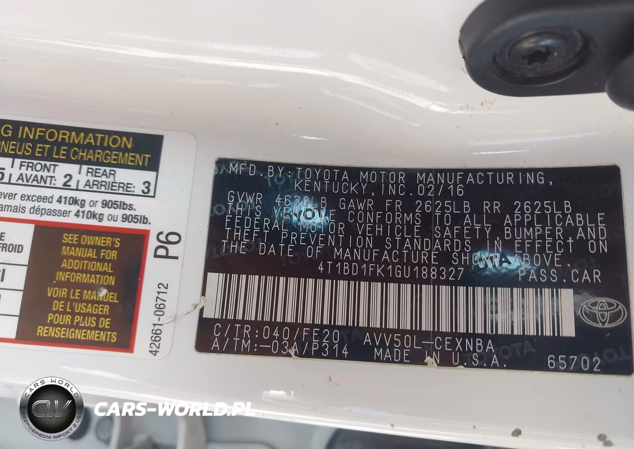 2016 Toyota Camry Hybrid Le VIN:4T1BD1FK1GU188327 - 9