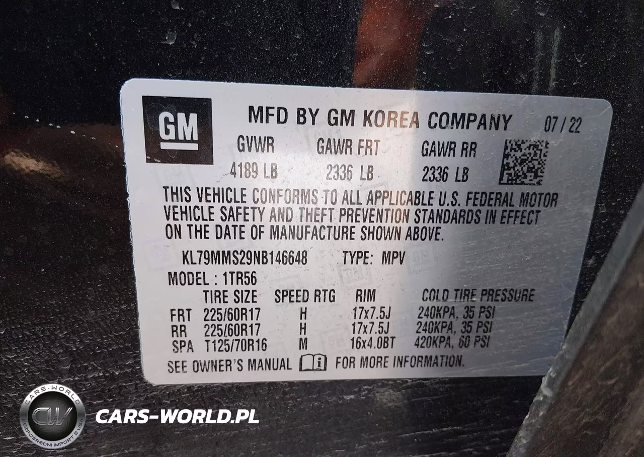 2022 Chevrolet Trailblazer Fwd Ls VIN:KL79MMS29NB146648 - 9