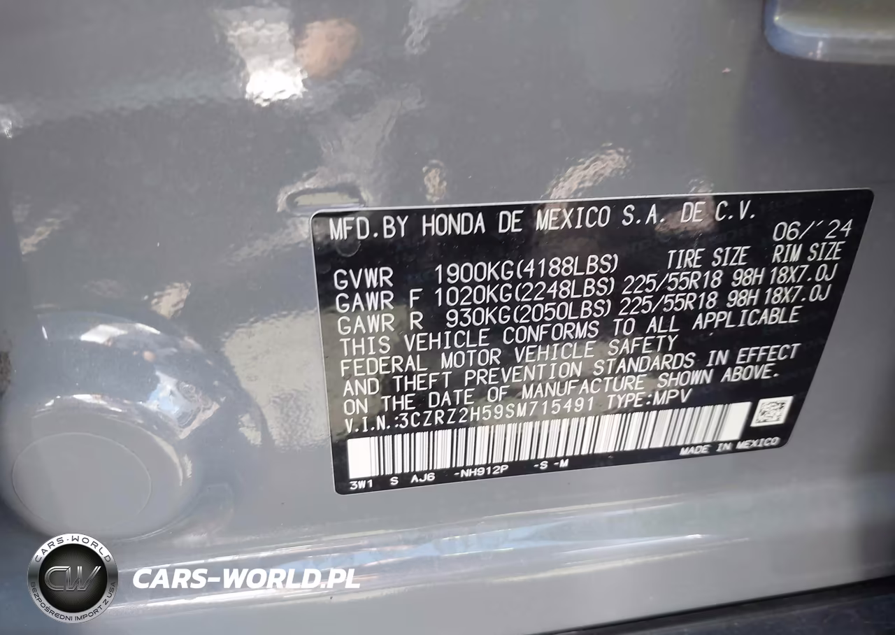 2025 Honda Hr-V Awd Sport VIN:3CZRZ2H59SM715491 - 9