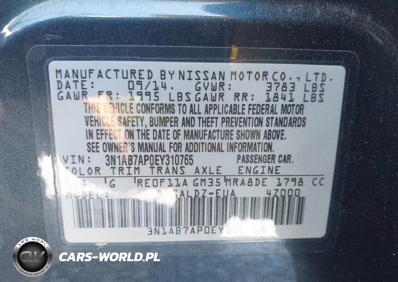2014 Nissan Sentra Sv VIN:3N1AB7AP0EY310765 - 9