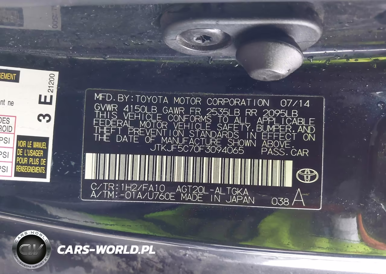 2015 Scion Tc VIN:JTKJF5C70F3094065 - 9
