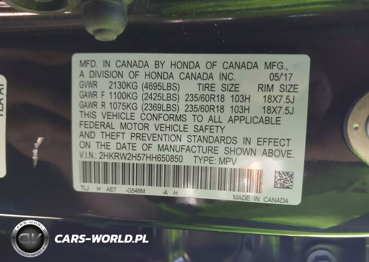 2017 Honda Cr-V Ex VIN:2HKRW2H57HH650850 - 9