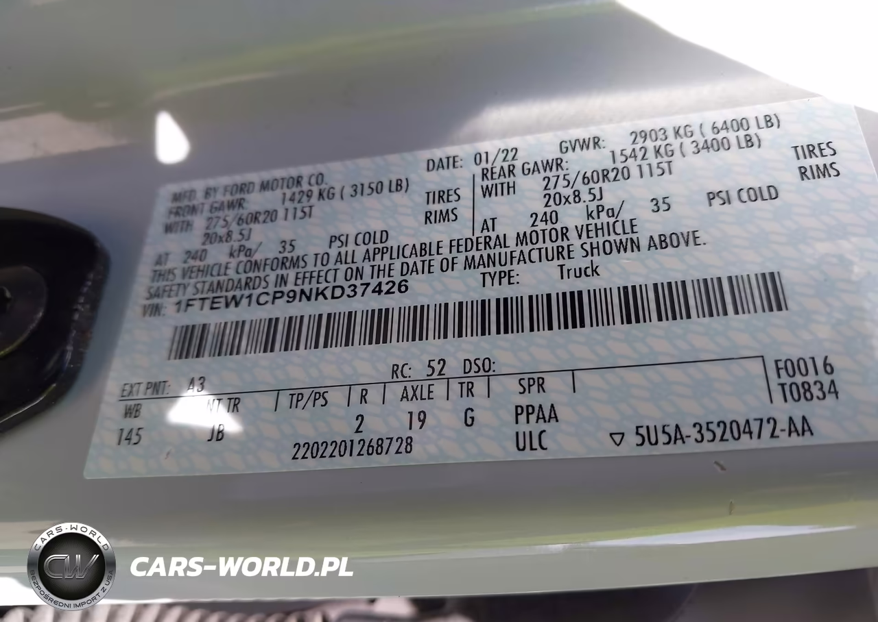 2022 Ford F-150 Xl VIN:1FTEW1CP9NKD37426 - 9
