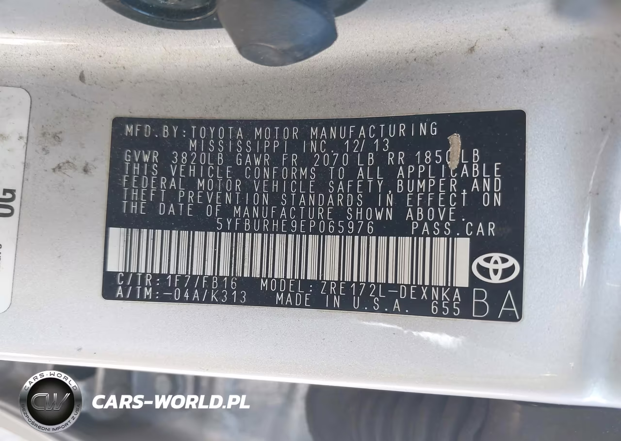 2014 Toyota Corolla Le VIN:5YFBURHE9EP065976 - 9