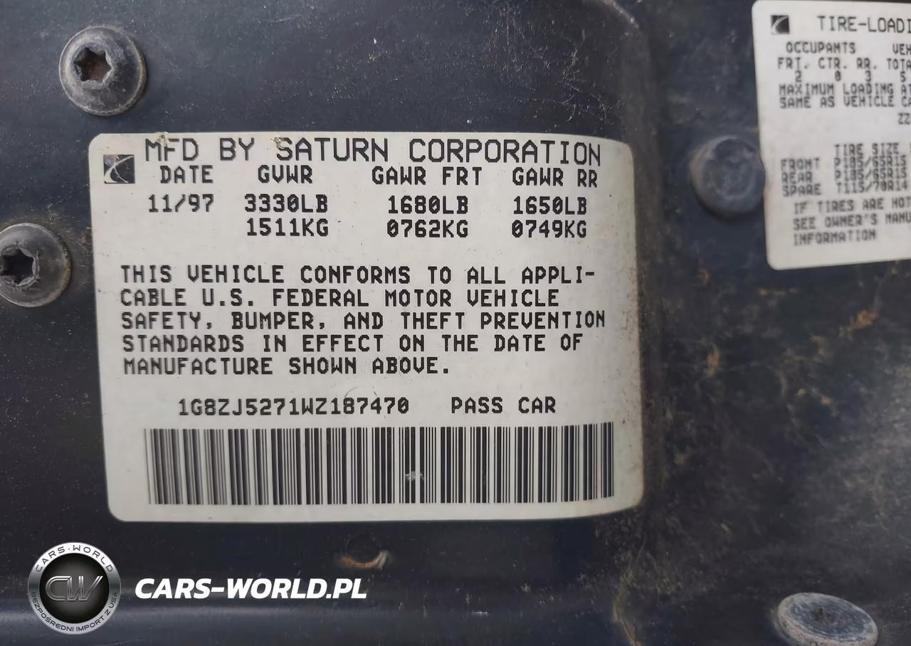 1998 Saturn Sl2 VIN:1G8ZJ5271WZ187470 - 9