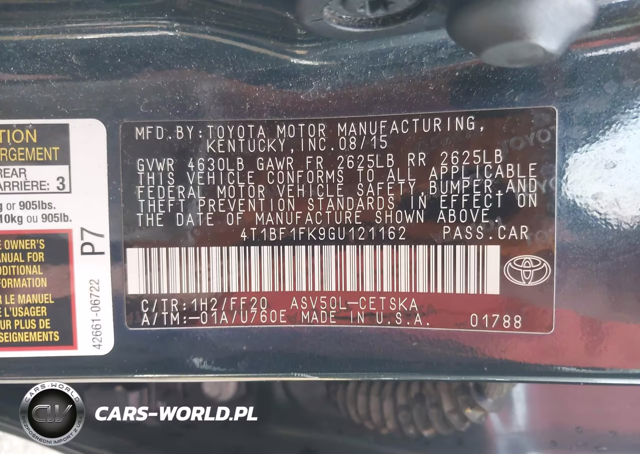 2016 Toyota Camry Se VIN:4T1BF1FK9GU121162 - 9
