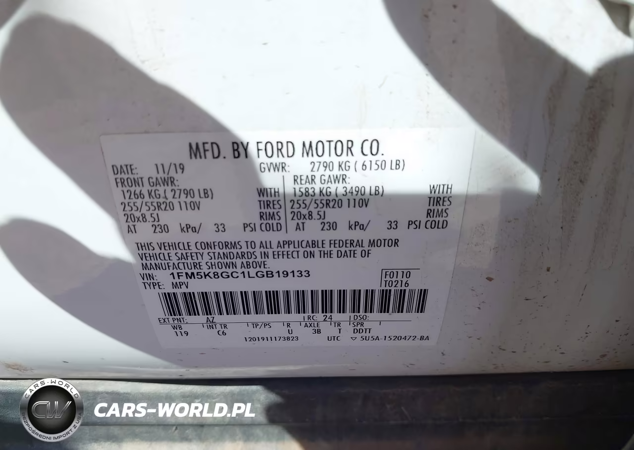 2020 Ford Explorer St VIN:1FM5K8GC1LGB19133 - 9