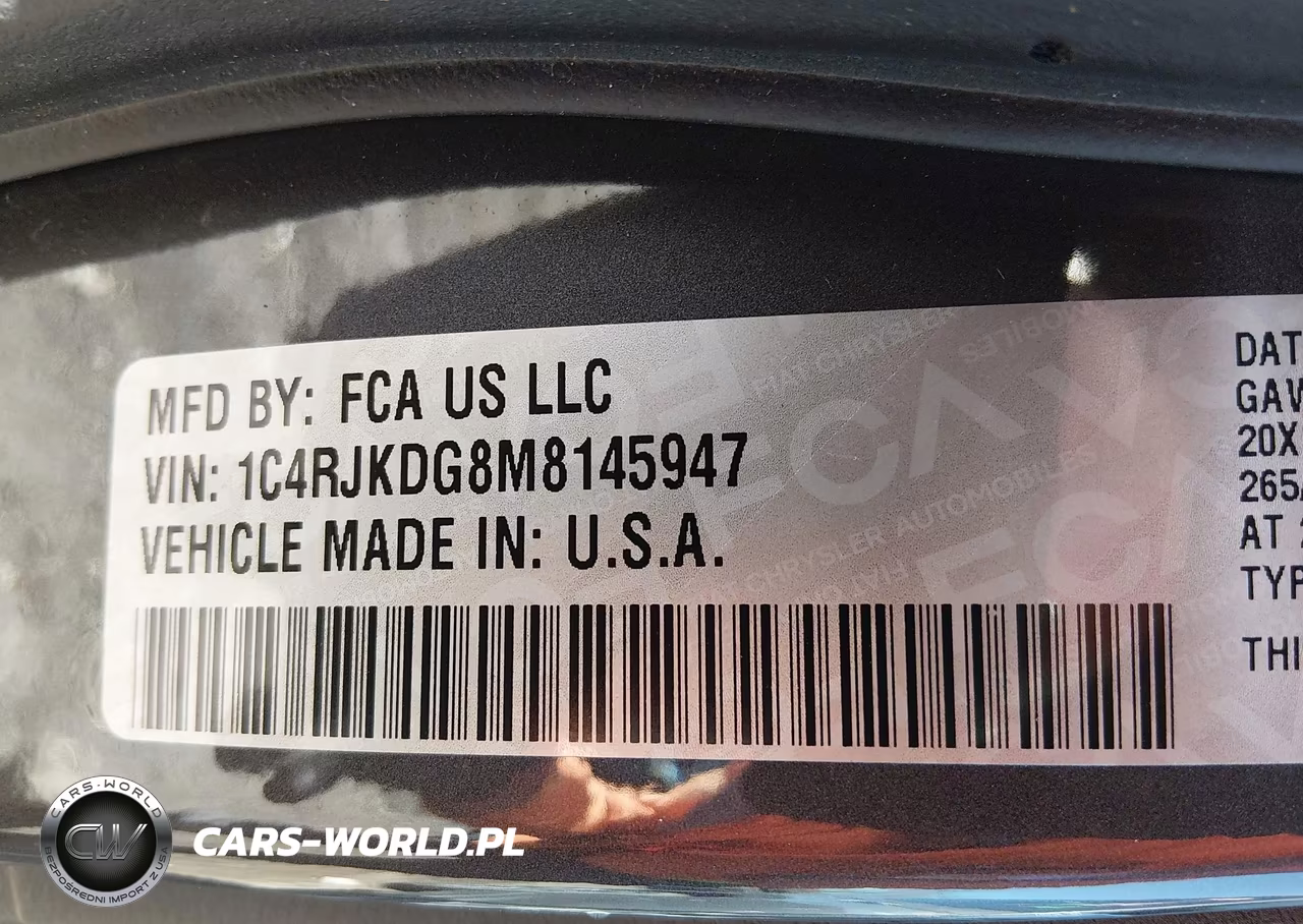 2021 Jeep Grand Cherokee L Overland 4X4 VIN:1C4RJKDG8M8145947 - 9