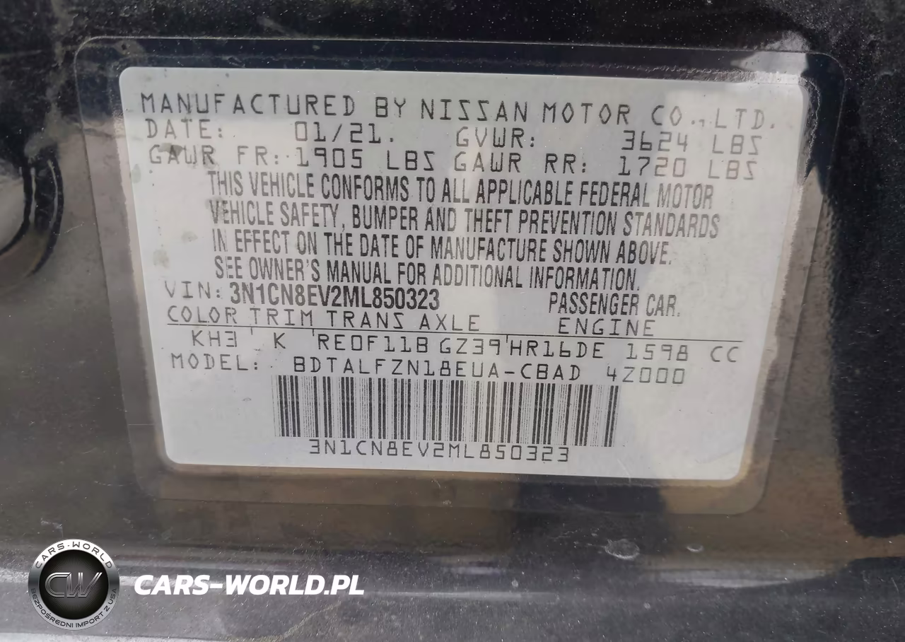2021 Nissan Versa Sv Xtronic Cvt VIN:3N1CN8EV2ML850323 - 9