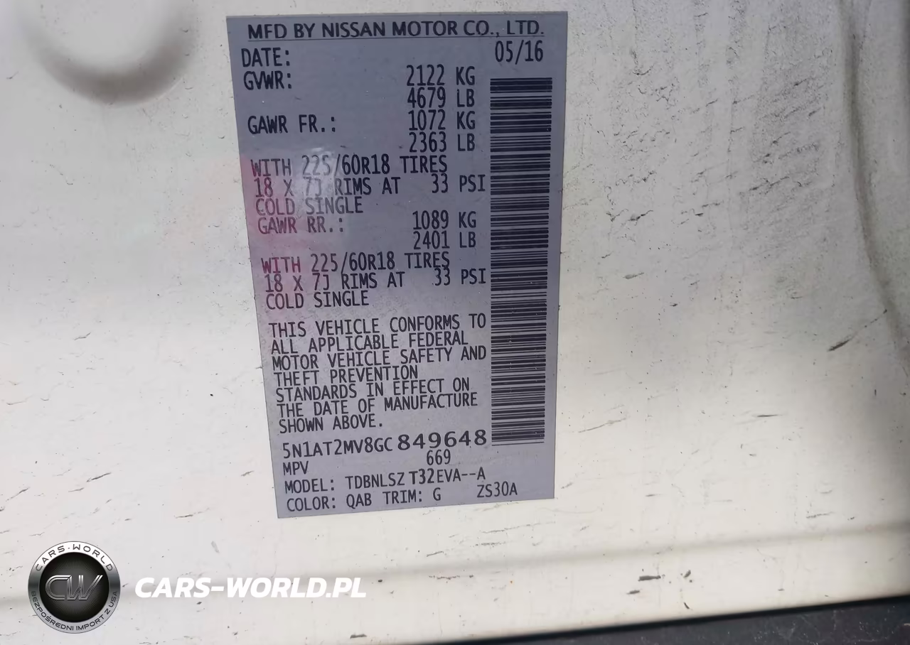 2016 Nissan Rogue Sl VIN:5N1AT2MV8GC849648 - 9
