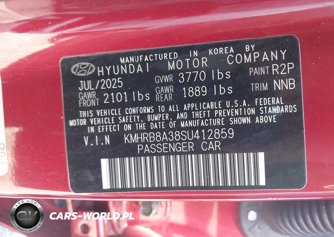 2025 Hyundai Venue Se VIN:KMHRB8A38SU412859 - 9