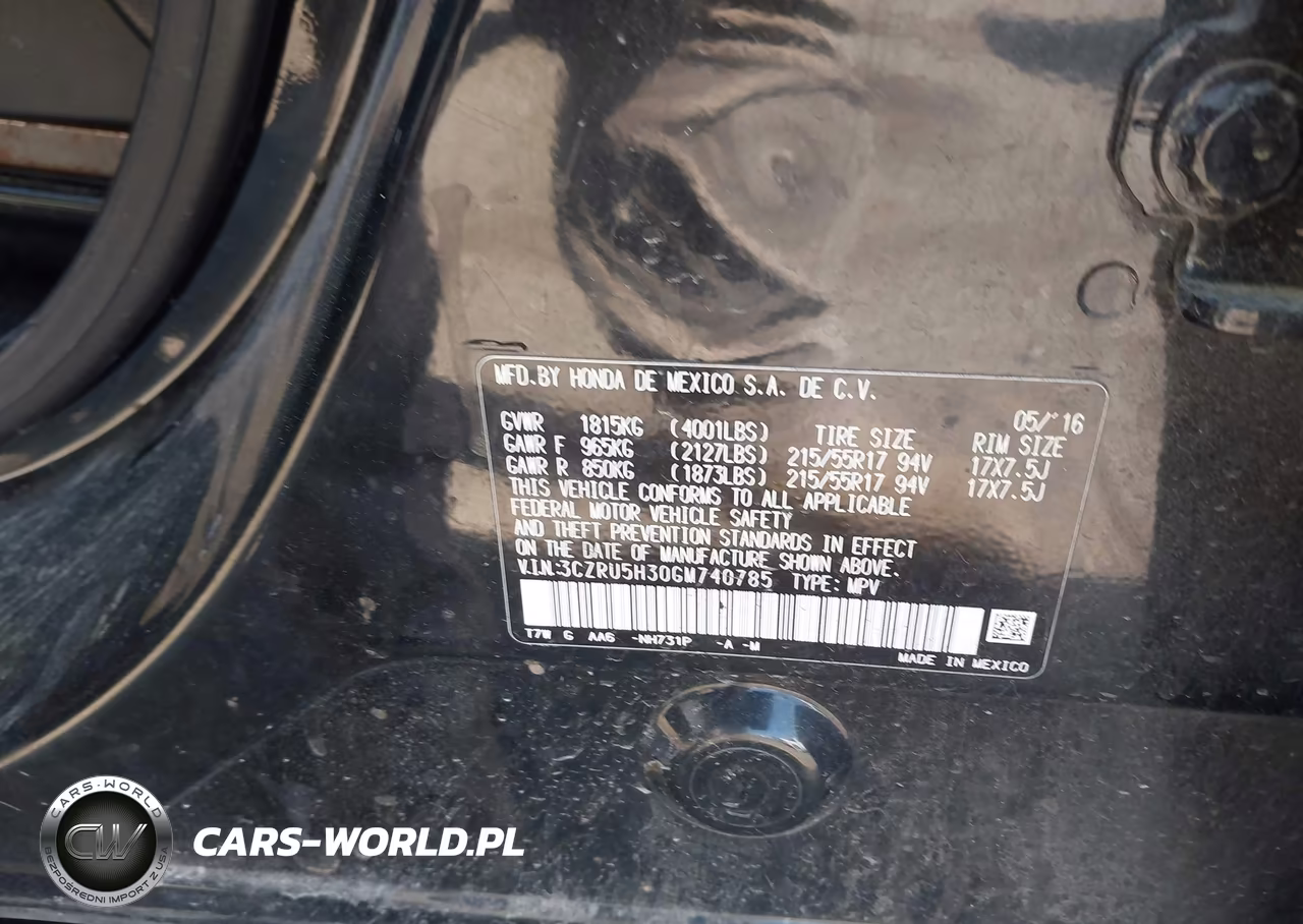 2016 Honda Hr-V Lx VIN:3CZRU5H30GM740785 - 9