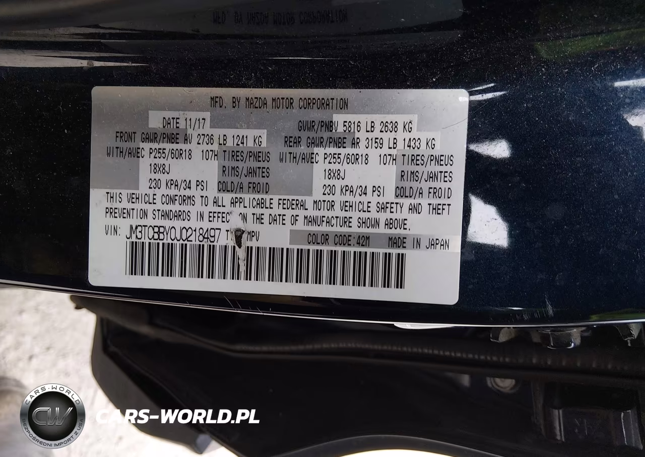2018 Mazda Cx-9 Sport VIN:JM3TCBBY0J0218497 - 9