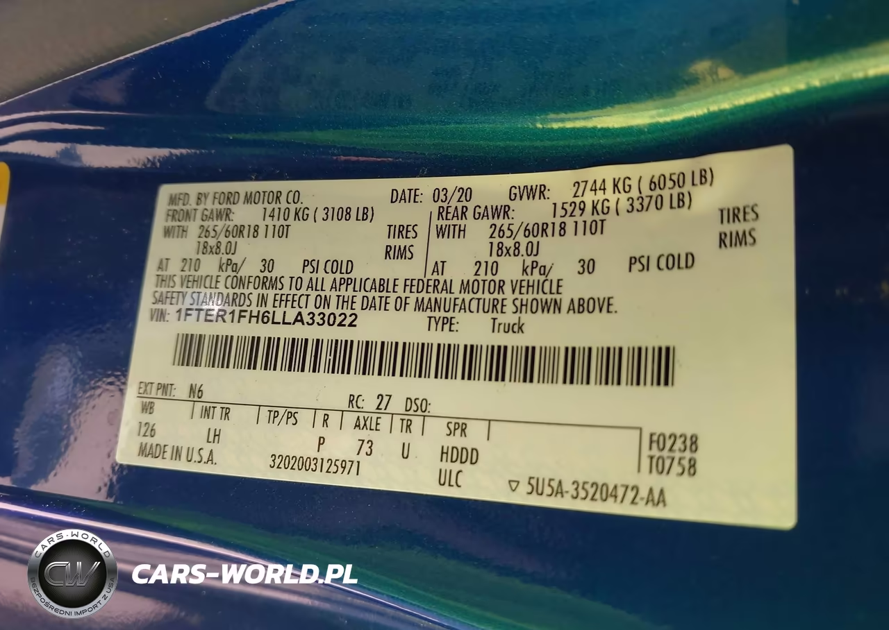 2020 Ford Ranger Xlt VIN:1FTER1FH6LLA33022 - 9