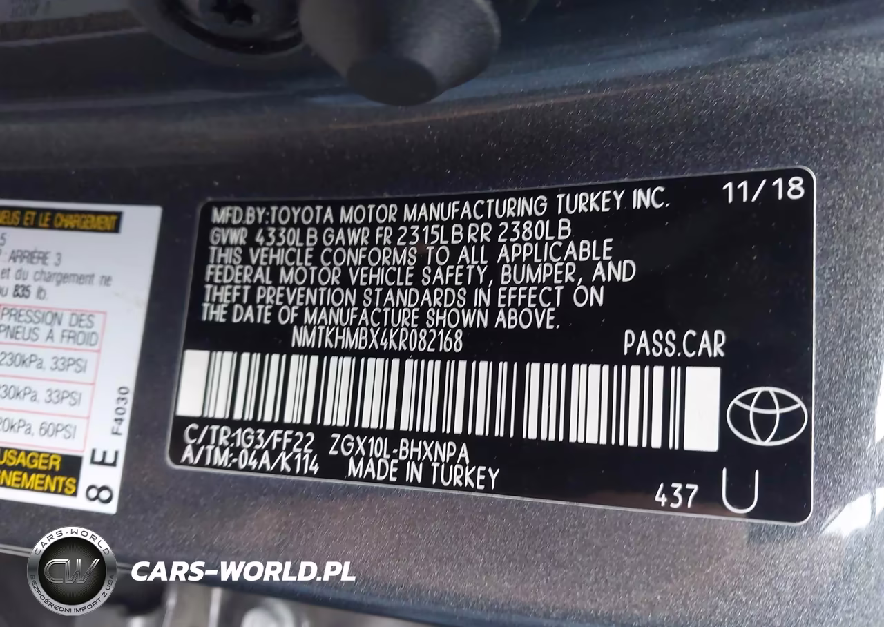 2019 Toyota C-Hr Xle VIN:NMTKHMBX4KR082168 - 9