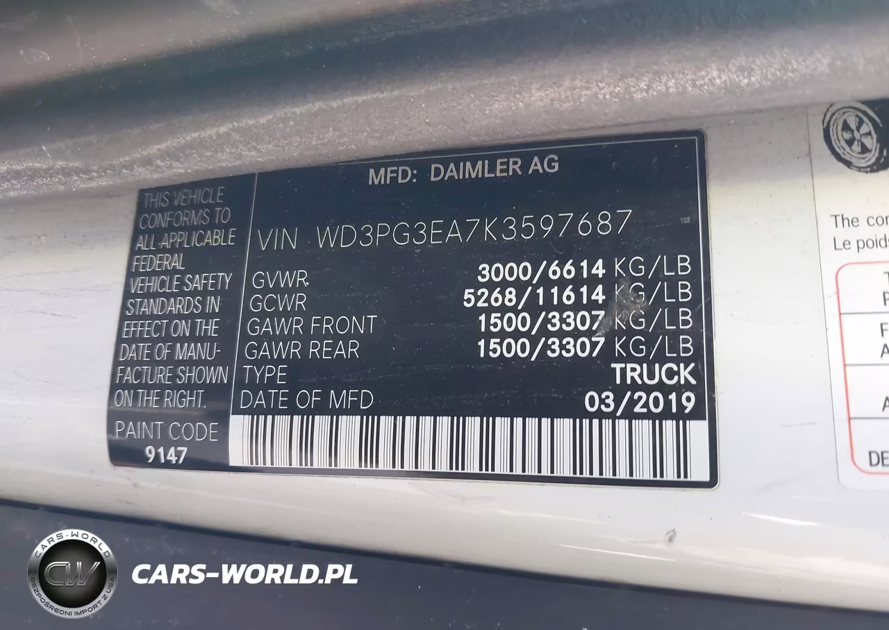 2019 Mercedes-Benz Metris VIN:WD3PG3EA7K3597687 - 9