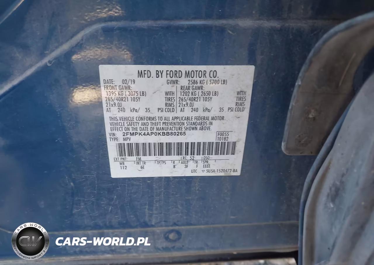 2019 Ford Edge St VIN:2FMPK4AP0KBB80265 - 9