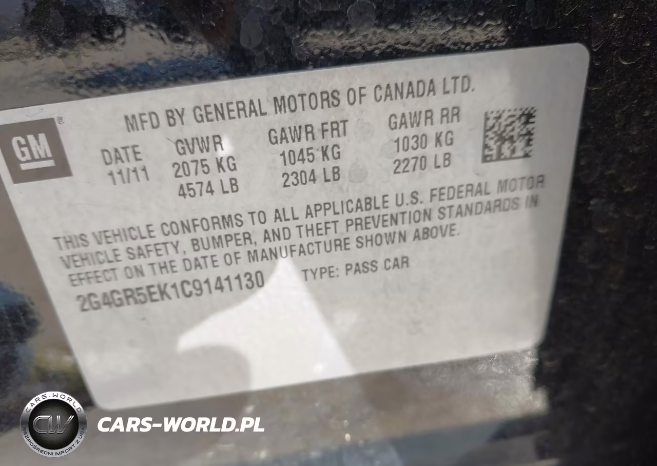 2012 Buick Regal VIN:2G4GR5EK1C9141130 - 9