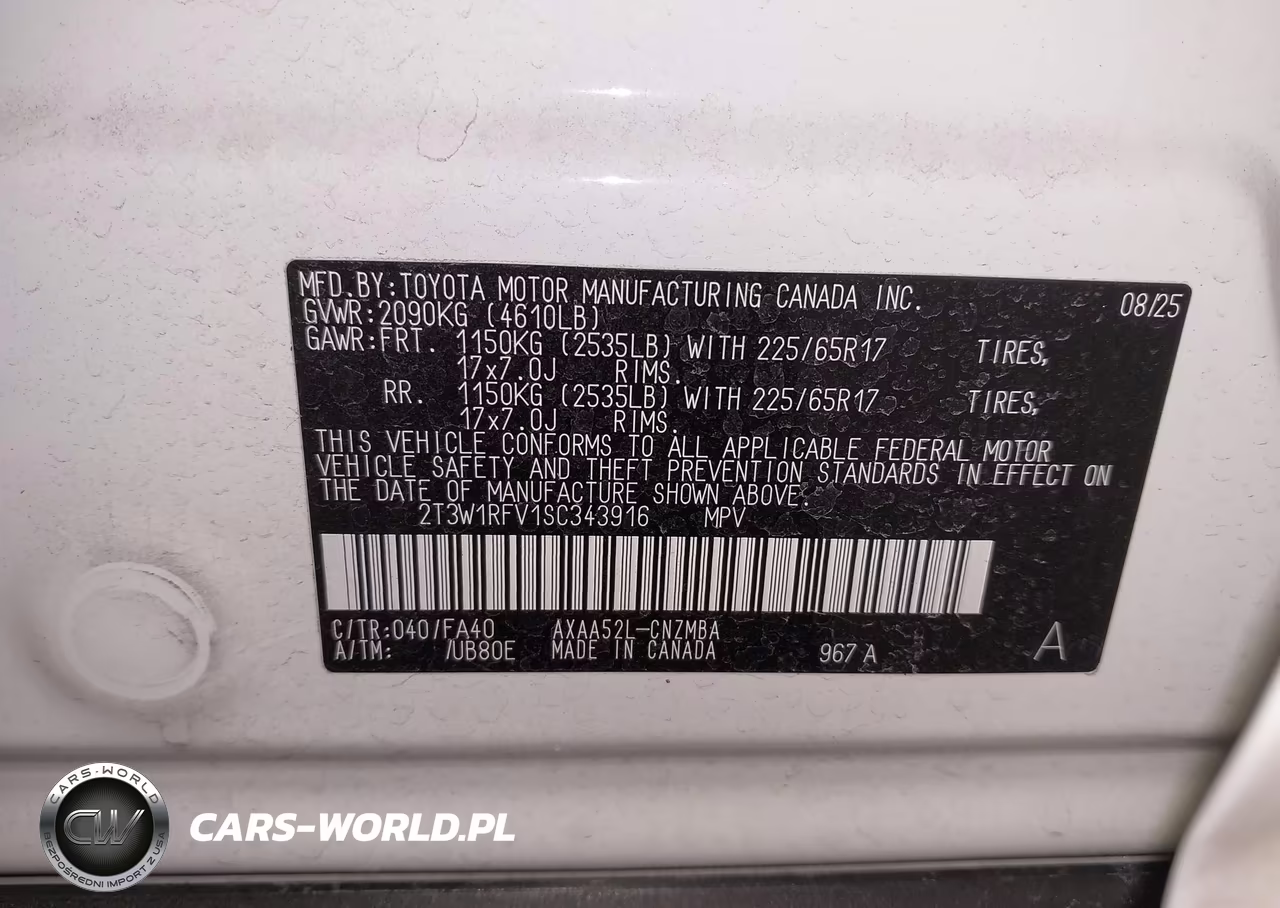 2025 Toyota Rav4 Xle VIN:2T3W1RFV1SC343916 - 9