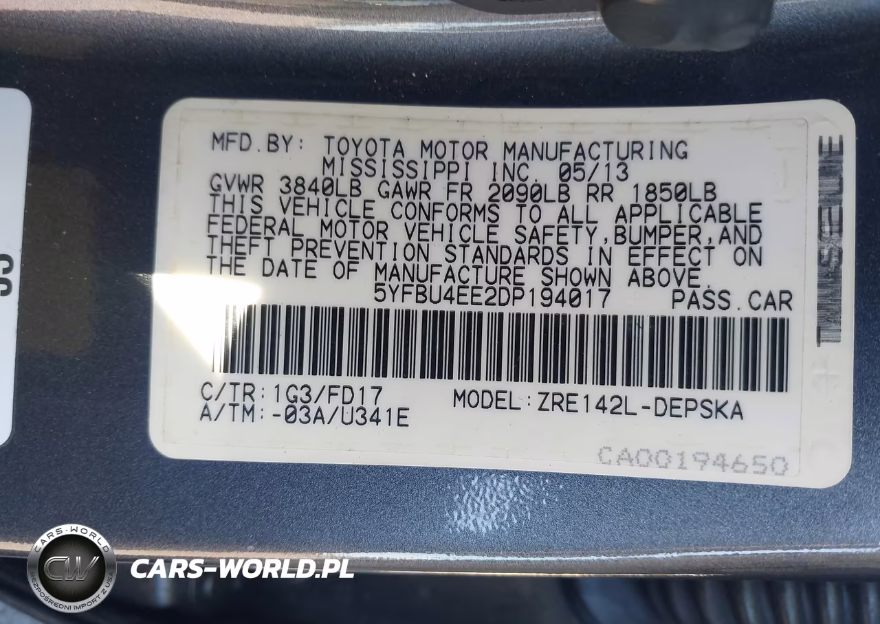 2013 Toyota Corolla S VIN:5YFBU4EE2DP194017 - 9