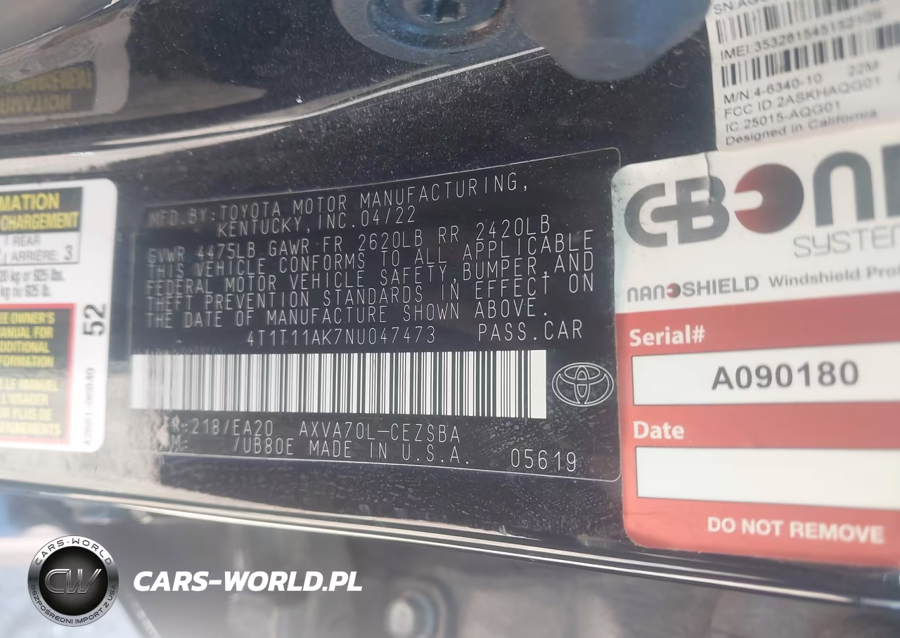 2022 Toyota Camry Se VIN:4T1T11AK7NU047473 - 9