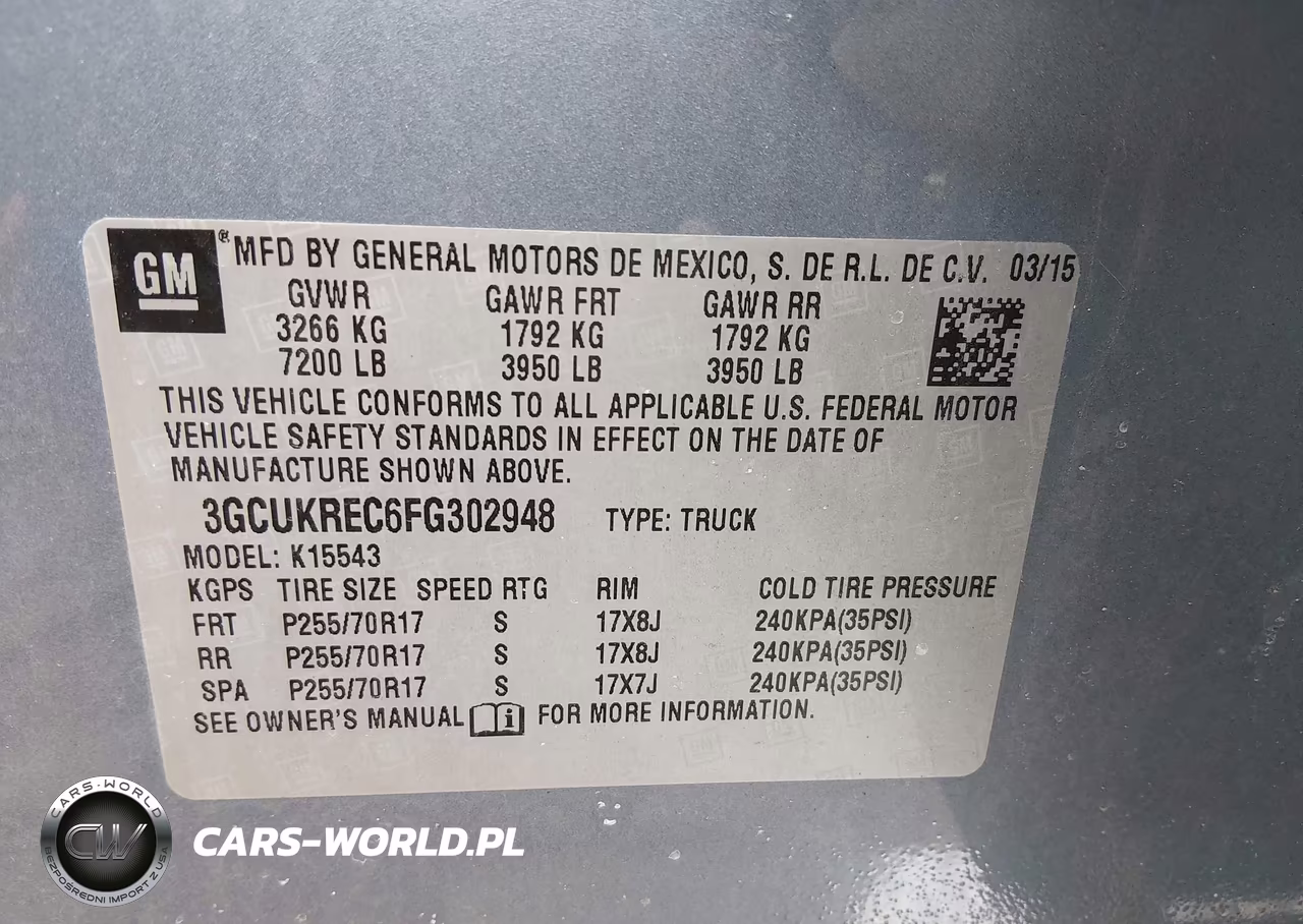 2015 Chevrolet Silverado 1500 1Lt VIN:3GCUKREC6FG302948 - 9
