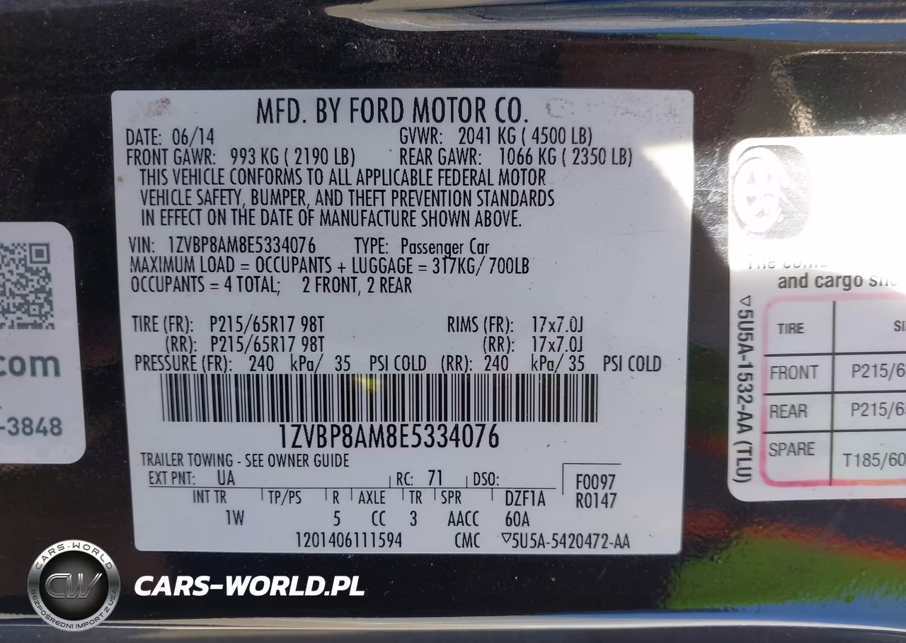 2014 Ford Mustang V6 VIN:1ZVBP8AM8E5334076 - 9