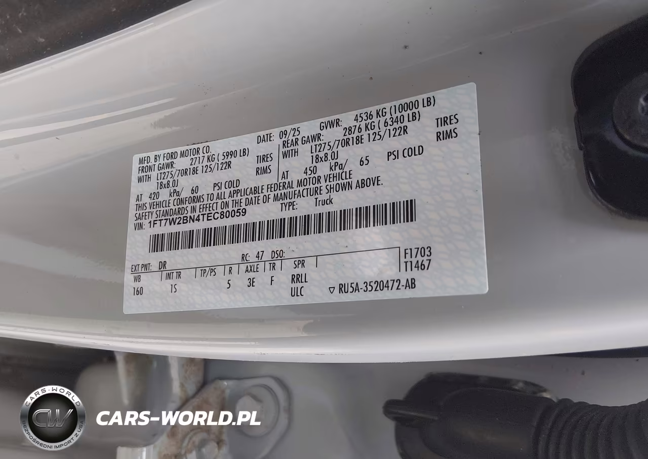 2026 Ford F-250 Xl VIN:1FT7W2BN4TEC80059 - 9